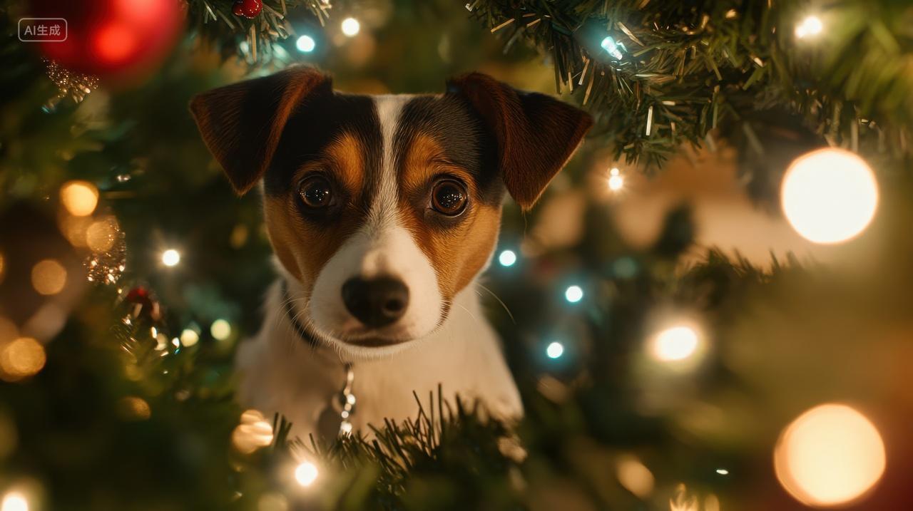 圣诞节的小狗