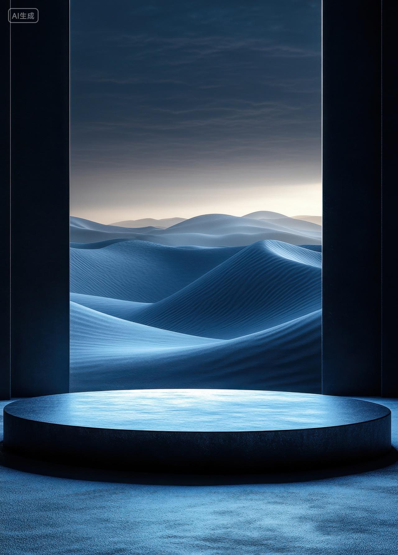 3D简约抽象沙漠背景电商展示台