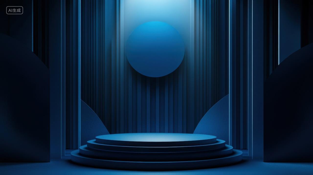 3D蓝色几何电商舞台背景