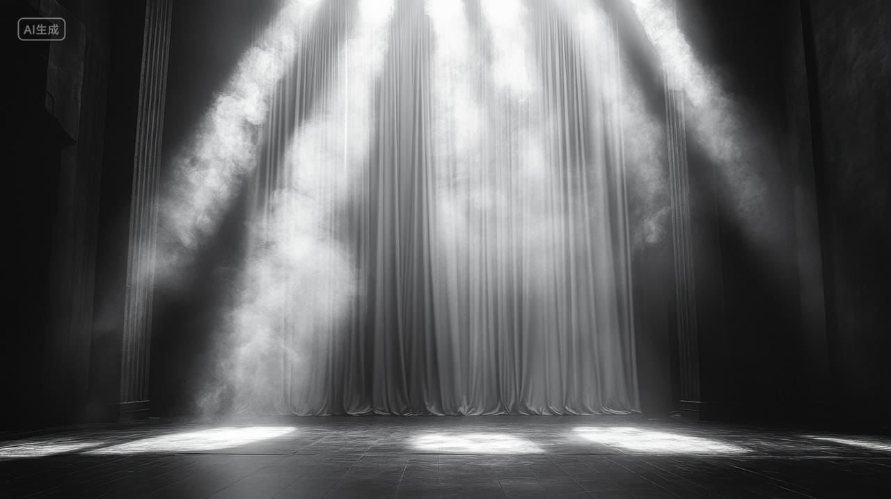 顶光照射下的舞台帷幕