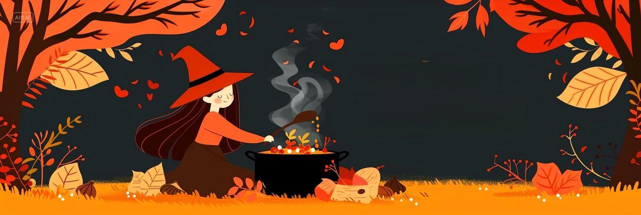 魔锅暖汤万圣立冬的奇妙煮品插画