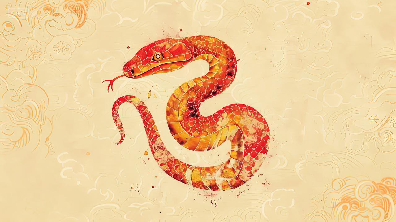 国潮复古生肖蛇新年素材