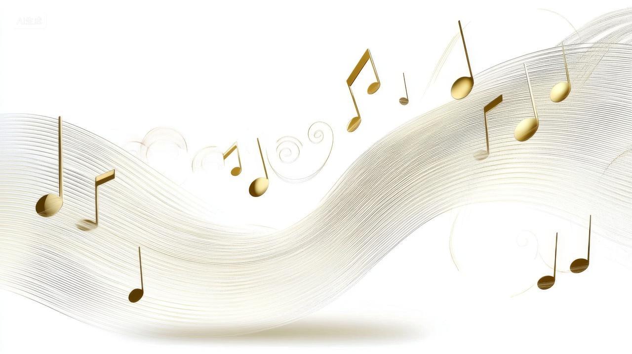 金色音符音标音乐五线谱曲子创作艺术背景