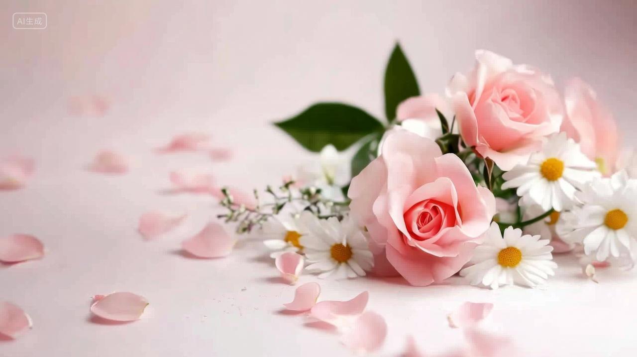 粉色玫瑰花七夕情人节520浪漫唯美壁纸