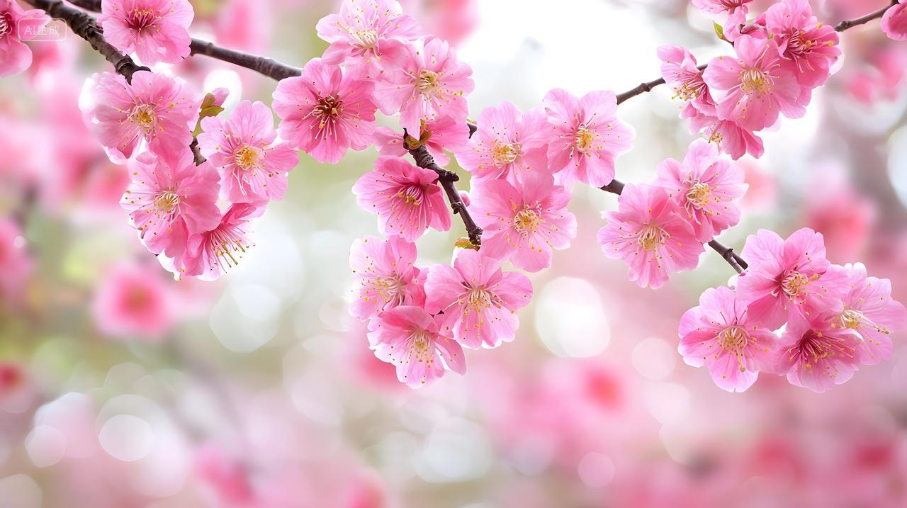 充满活力樱花盛开