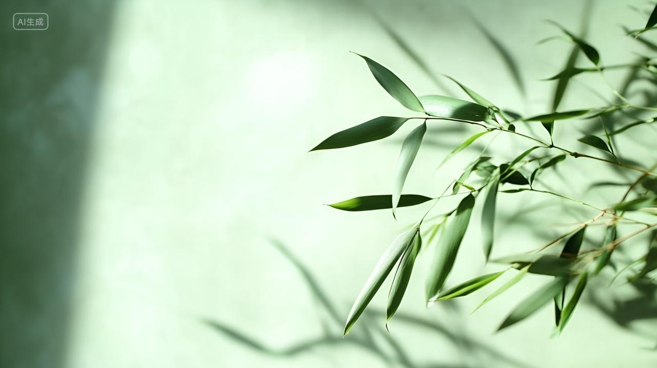 绿色竹子竹叶青色竹子中国风古色古香绘画