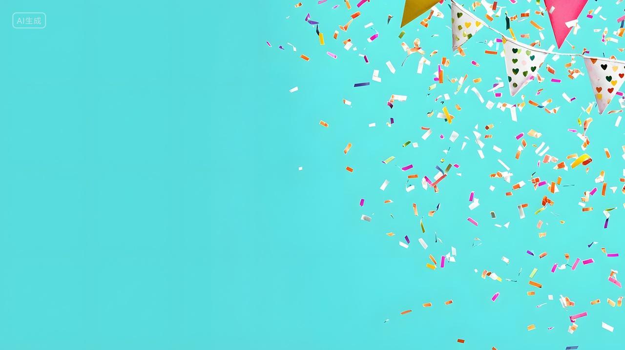 五彩缤纷纸屑和节日装饰品