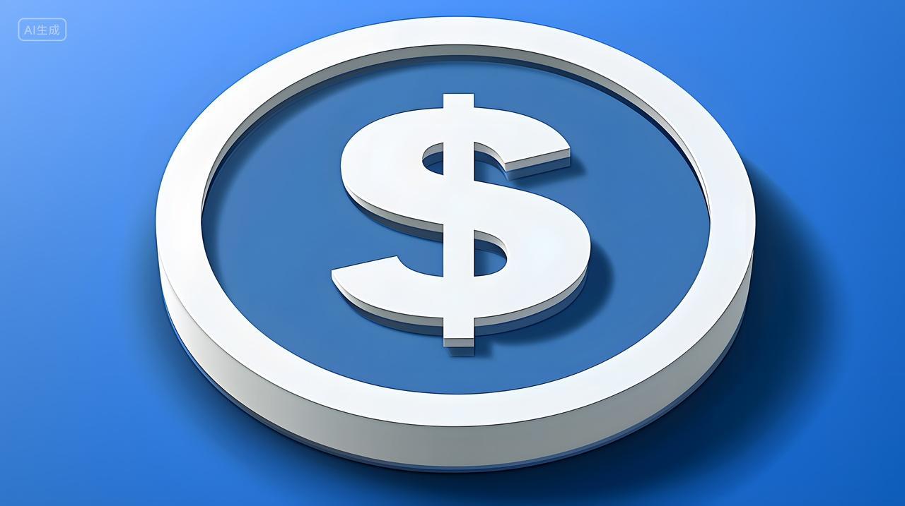 蓝色背景上程式化外币符号