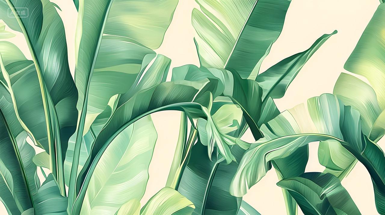 充满活力热带绿叶艺术品