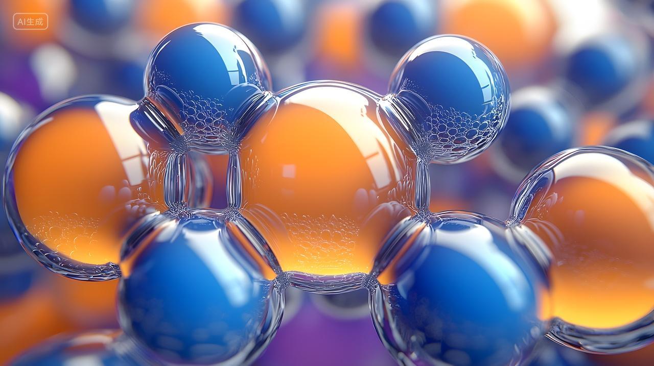 具有气泡和反射彩色分子结构