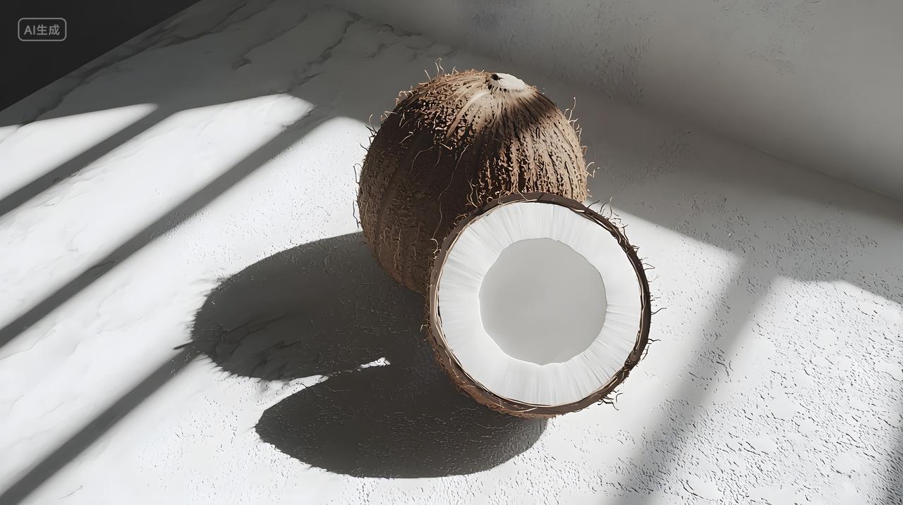 新鲜椰子与灯光皮影戏