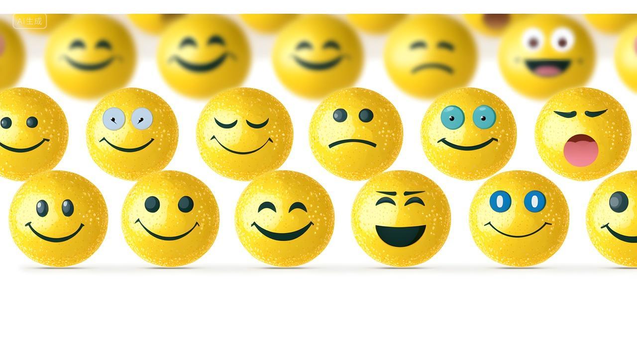 一系列黄色表情符号展现着各种情绪