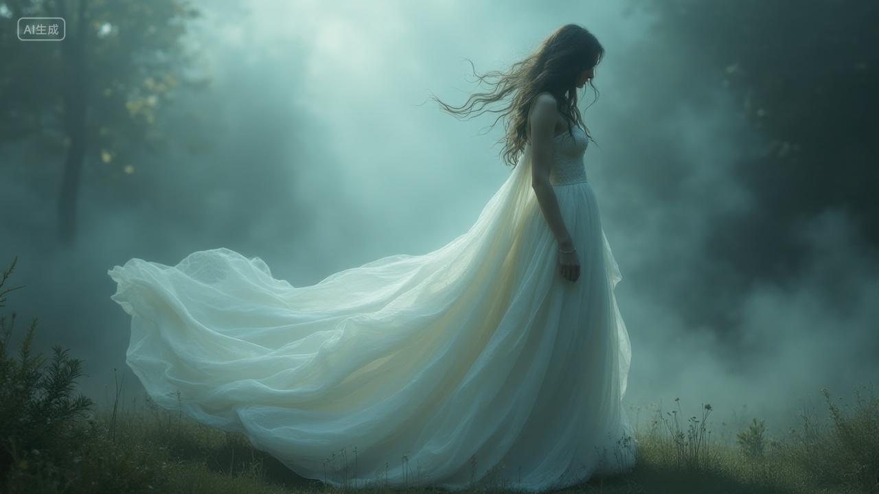 穿着飘逸礼服的女人