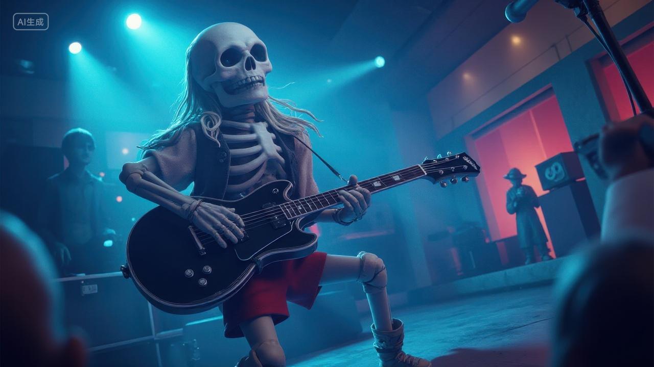 弹吉他的骷髅