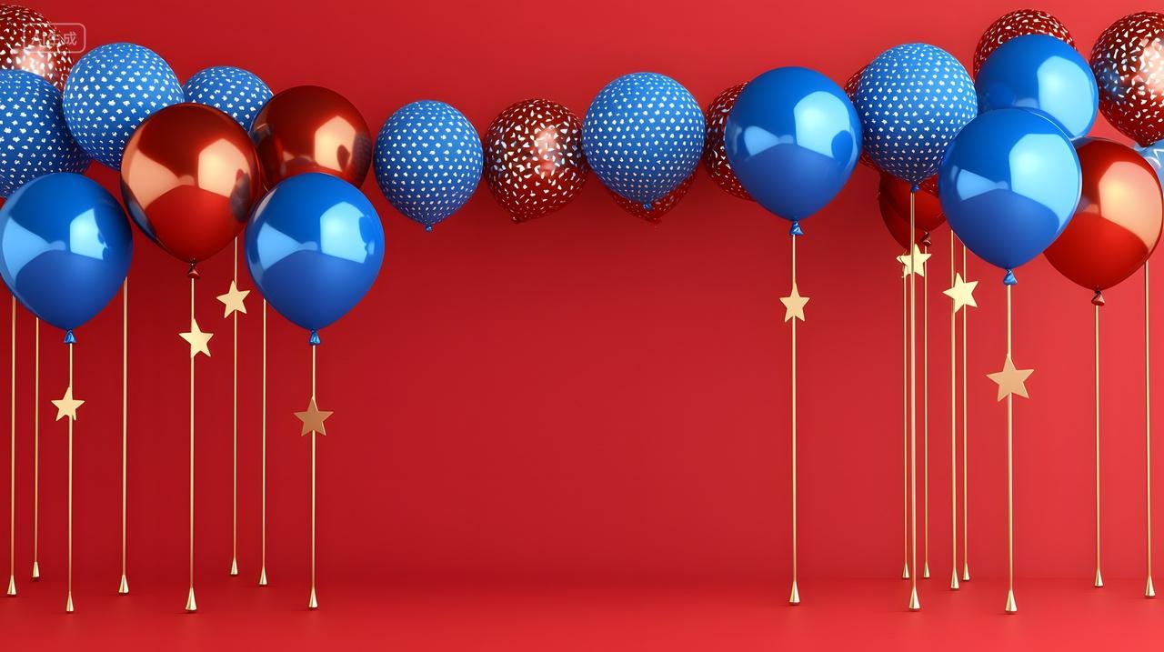 五颜六色气球和星星装饰