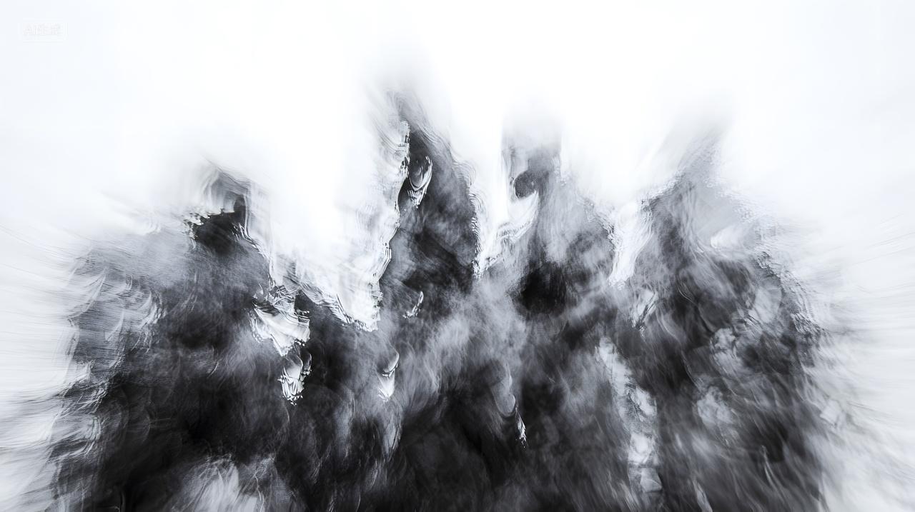 抽象黑色和白色森林剪影