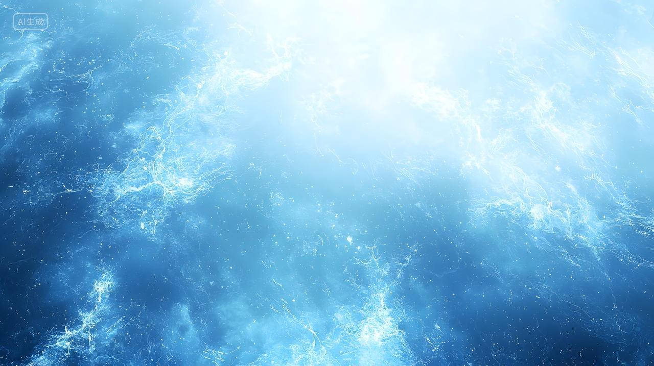 充满活力蓝色海浪发光灯光效果