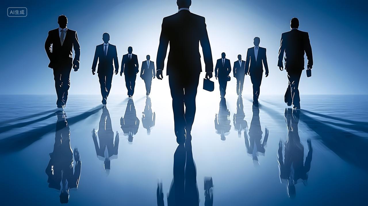 轮廓商业专业人士自信地行走