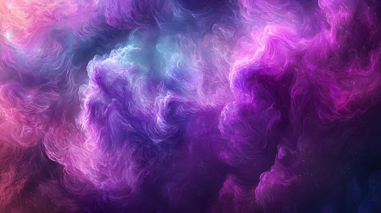 带有旋涡云朵多彩宇宙摘要