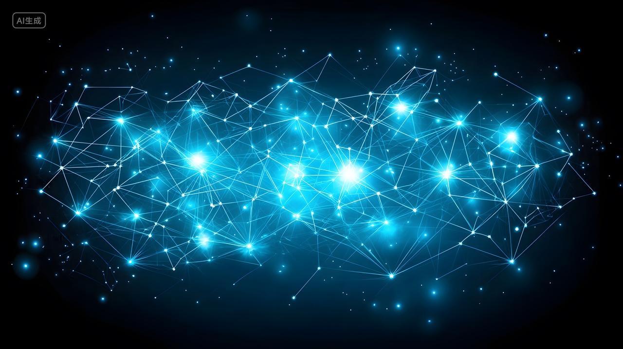 抽象蓝色网络连接图