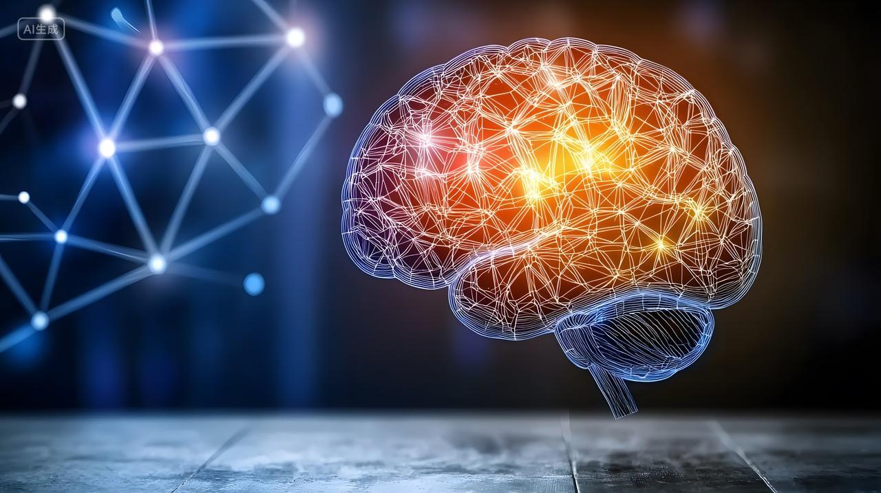 发光大脑概念抽象插图