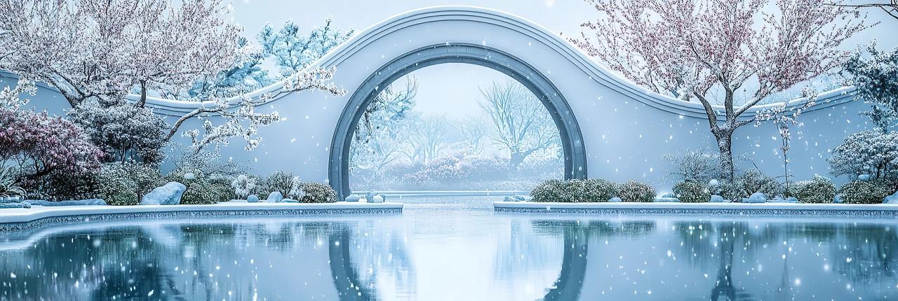 半圆形古建筑背景二十四节气