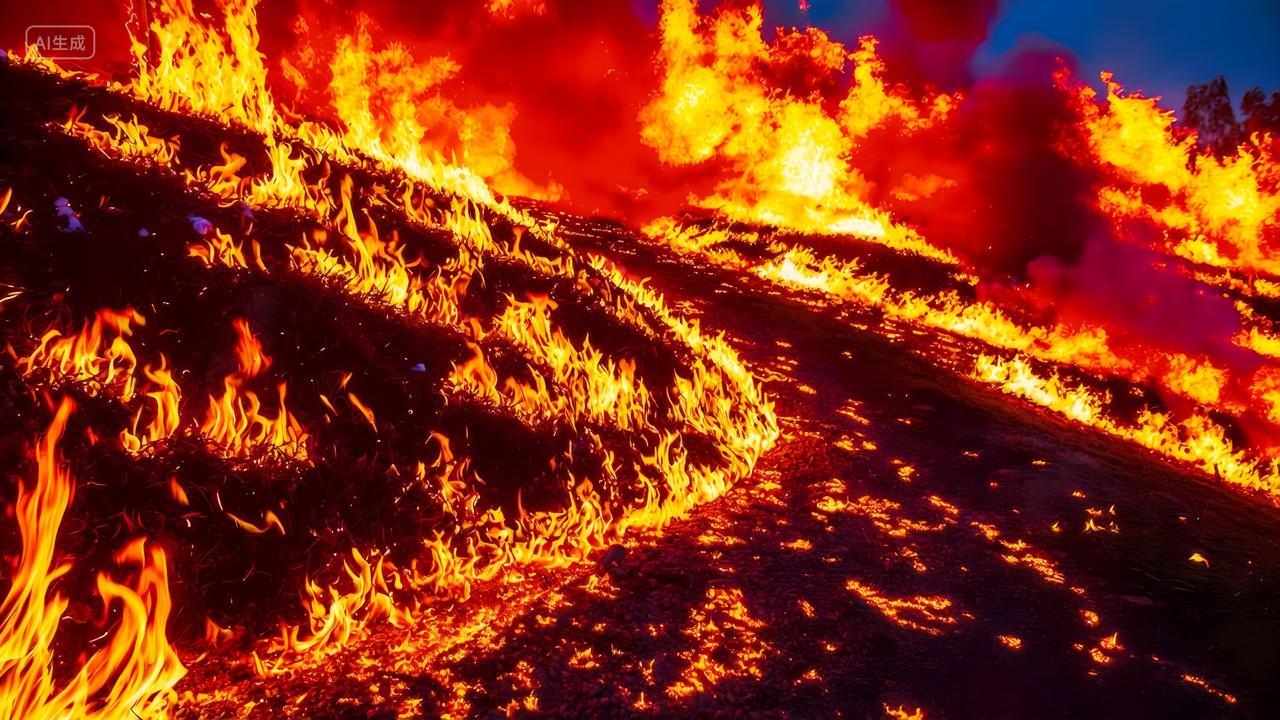天高物燥小心火烛大火火灾火烛山火燃烧的图片