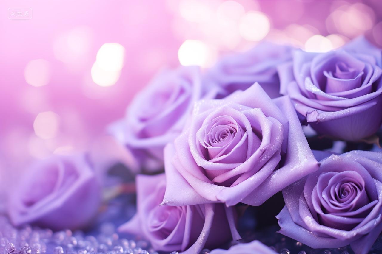 紫色玫瑰花束婚礼爱情情人节
