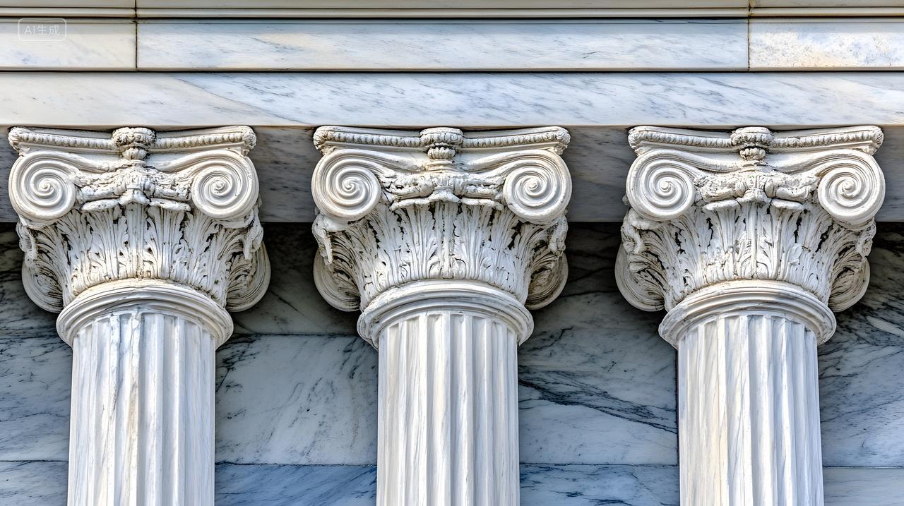 优雅大理石柱设计精巧