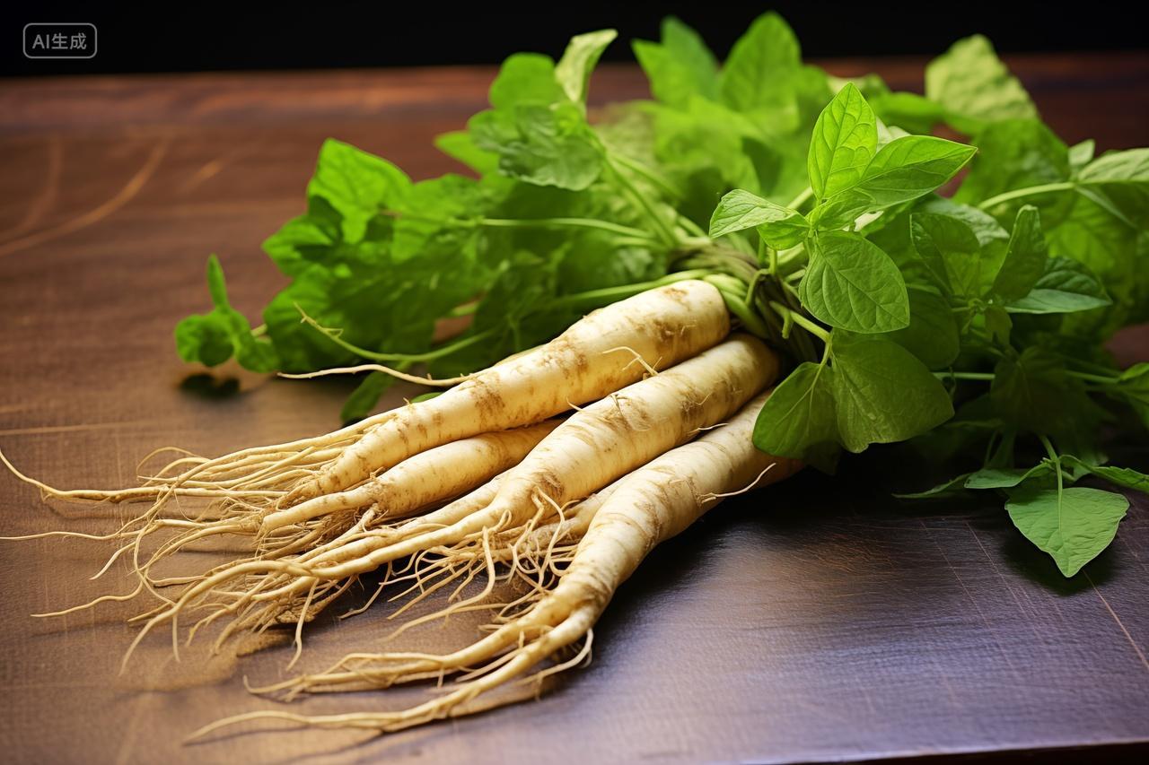 新鲜药用植物西洋参根中药医疗健康