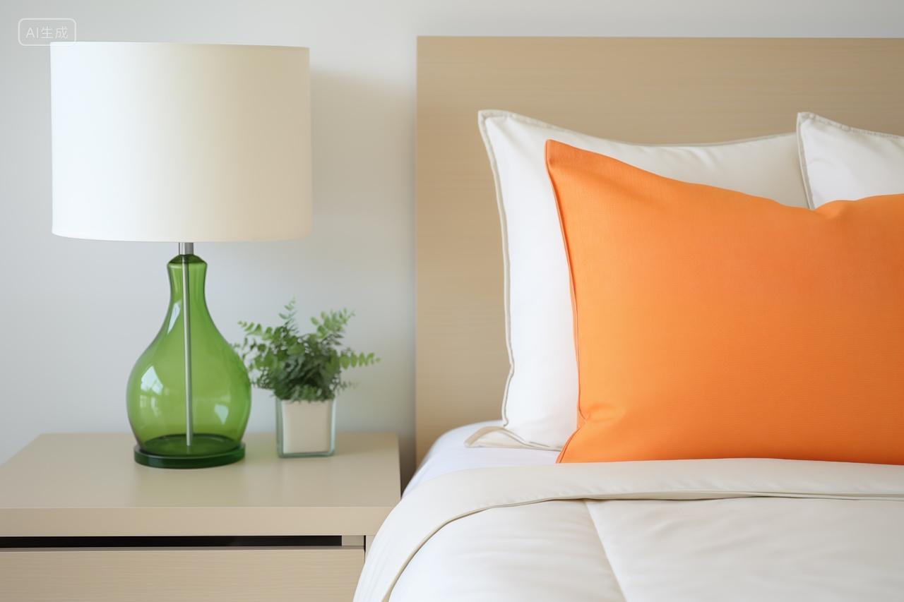 小清新简约卧室台灯大床室内装修