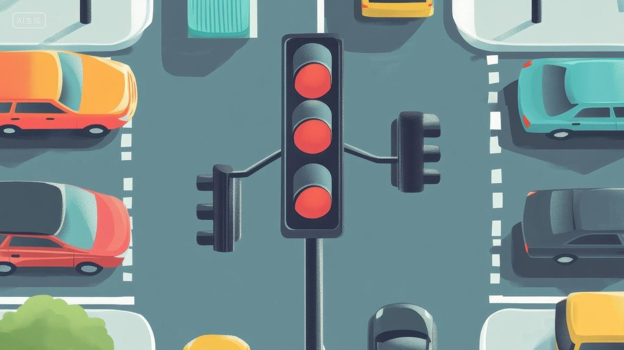 城市交通灯插画