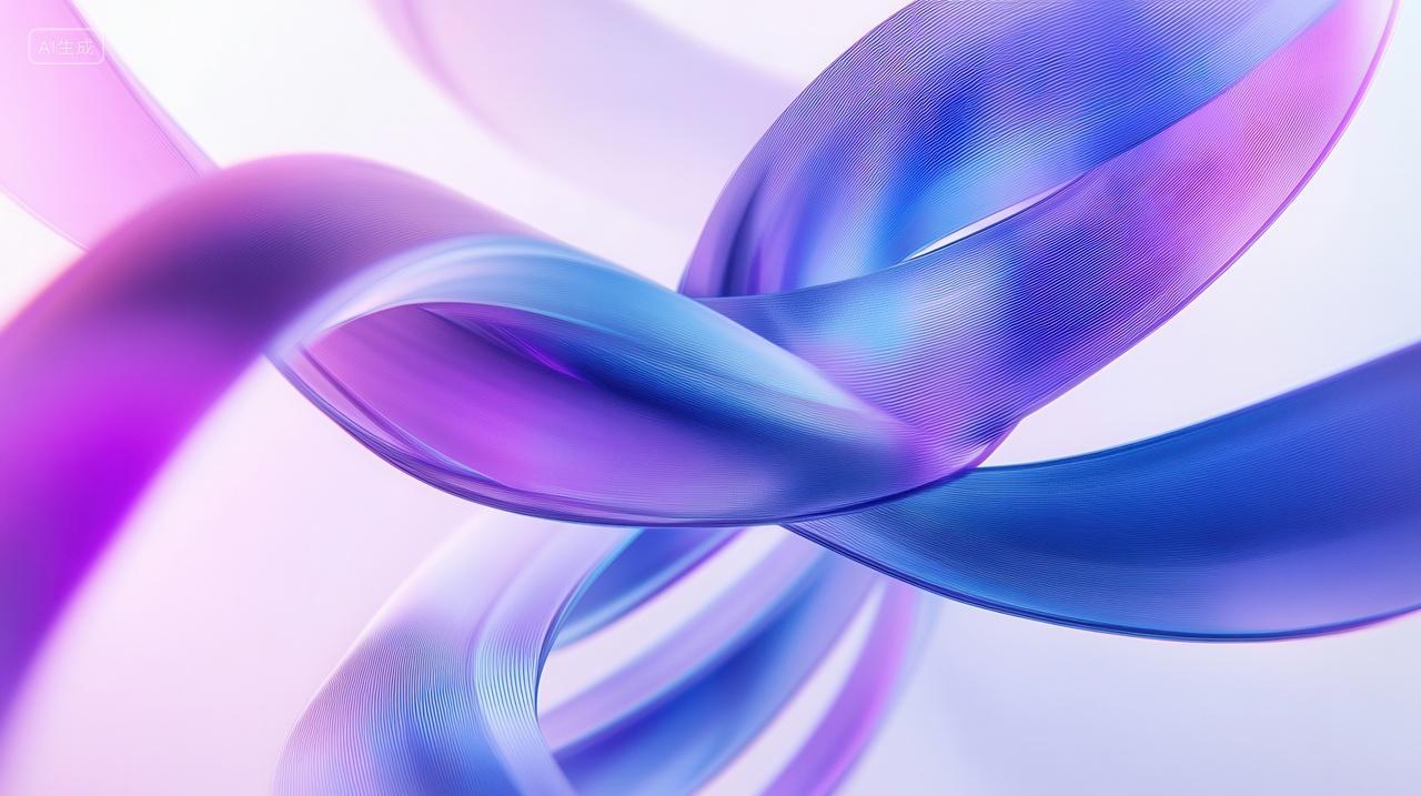 抽象的流动彩色线条飘带