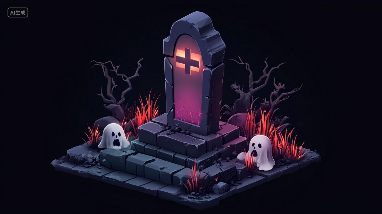 万圣节幽灵墓碑