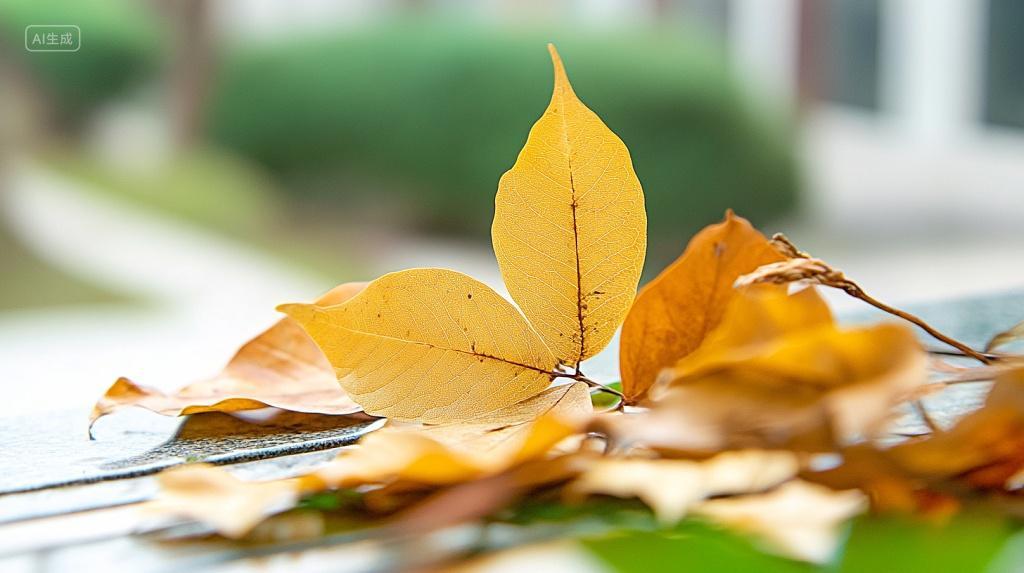 秋天落叶枯叶特写