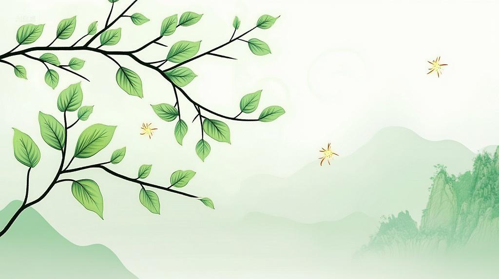 夏季绿色小清新文艺背景