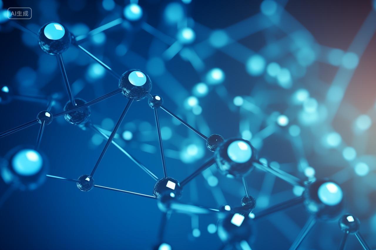 商务蓝色水分子结构护肤宣传背景