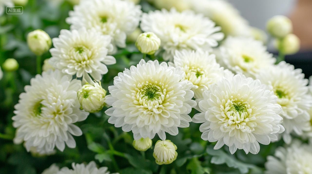 白色菊花鲜花重阳节赏菊