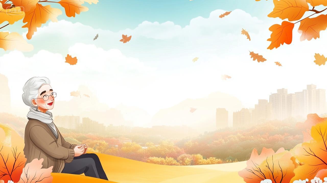 浅黄色扁平简约重阳节背景