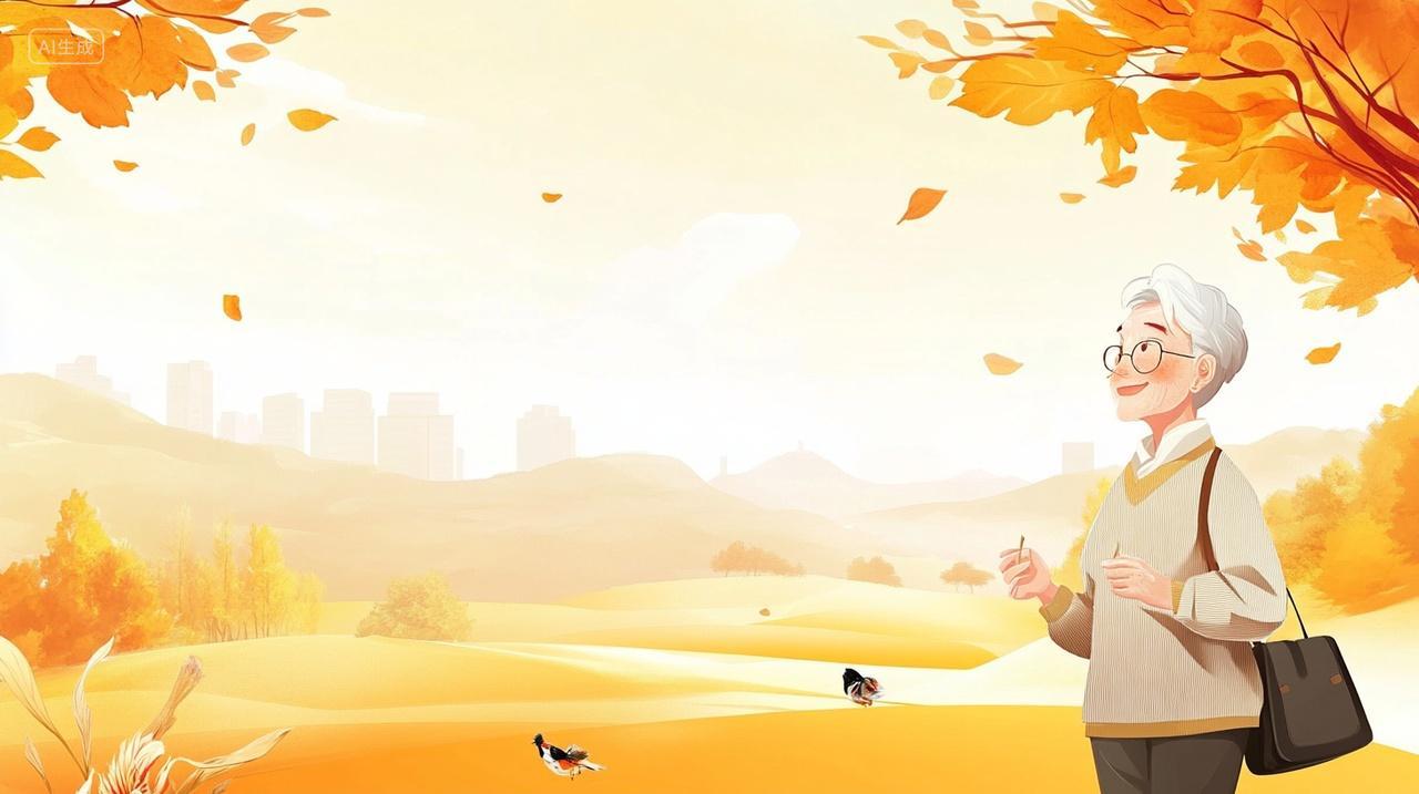 浅黄色扁平简约重阳节背景