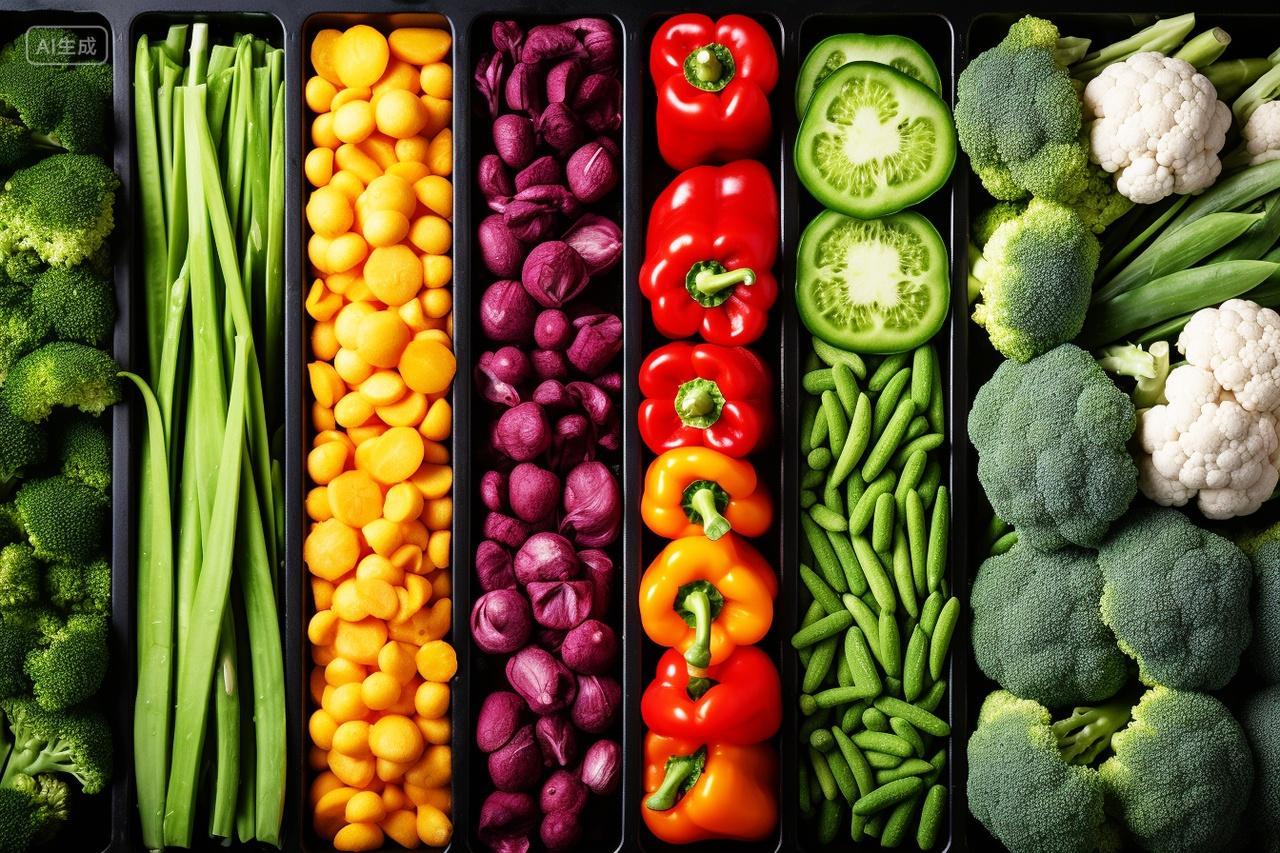 俯拍筐子里的新鲜蔬菜食材