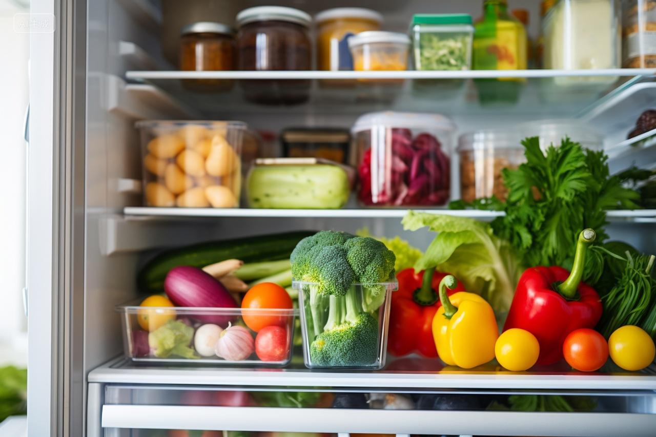 冰箱里的各种新鲜蔬菜