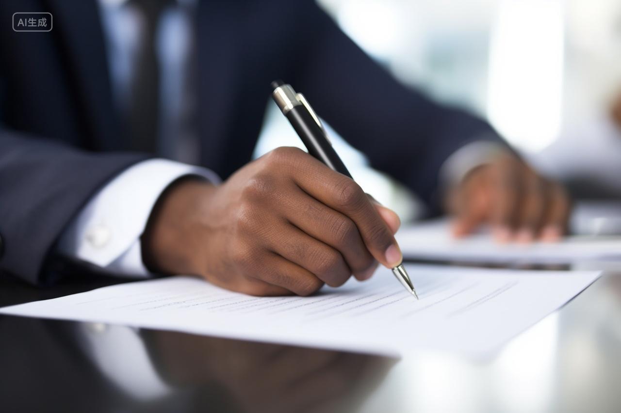 商务人士文件签署合同协议