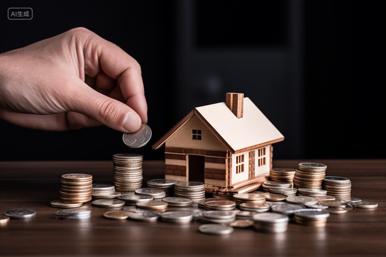 手拿金币放我模型房屋贷款