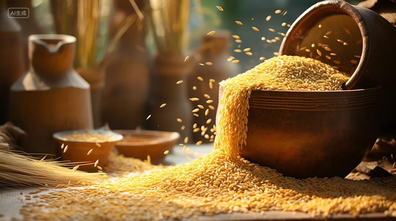 金黄色的稻谷丰收的喜悦谷物农作物小麦麦子