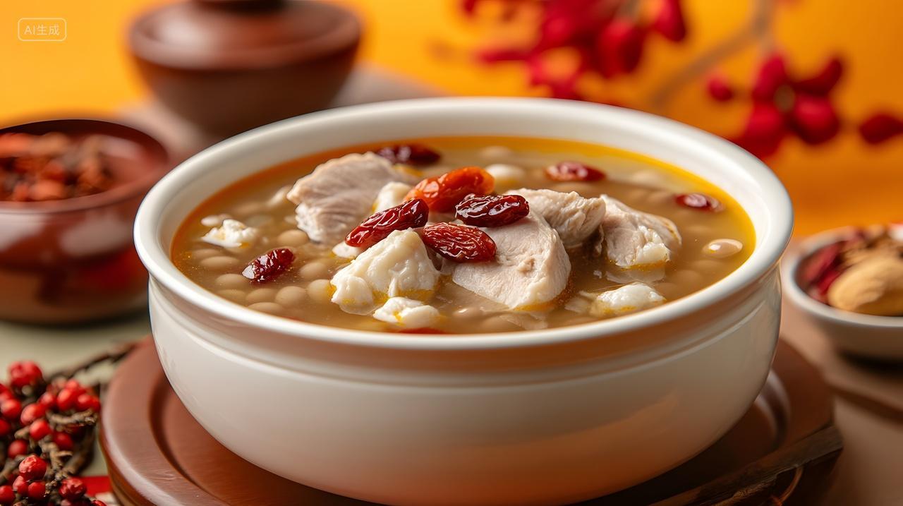 枸杞红枣鸡汤秋季霜降滋补药膳养生汤品