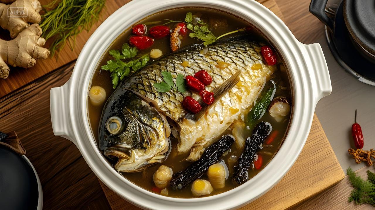 红枣枸杞鲫鱼汤秋季霜降滋补养生药膳鱼汤