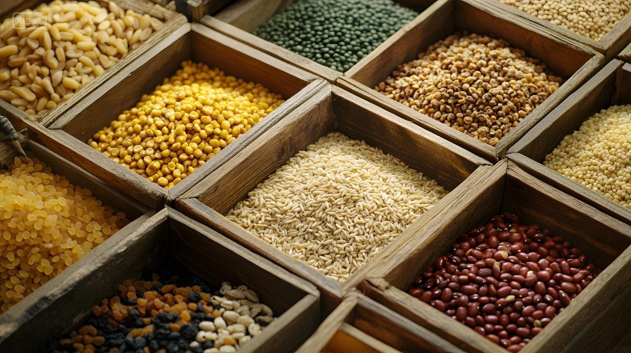 各类谷物药膳食材秋季霜降养生滋补原料展示