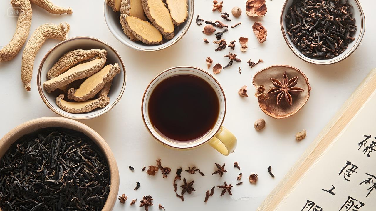 中药材茶饮秋季霜降滋补养生药膳茶品