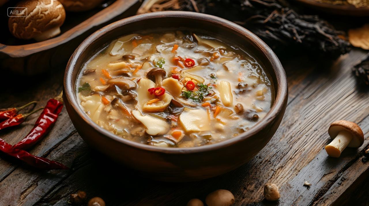 蘑菇杂粮药膳粥秋季霜降滋补养生食品